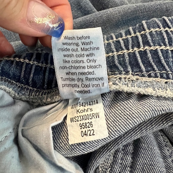 💙 EUC SONOMA Elastic Waist Cargo Blue Jeans | Sz L - Picture 7 of 7